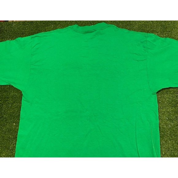 Retro Y2K Fruit of The Loom Notre Dame Fighting Irish Big logo t-shirt XL green - Picture 10 of 12
